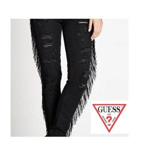 1981 HIGH-RISE FRINGE SKINNY JEANS IN GETAWAY WASH